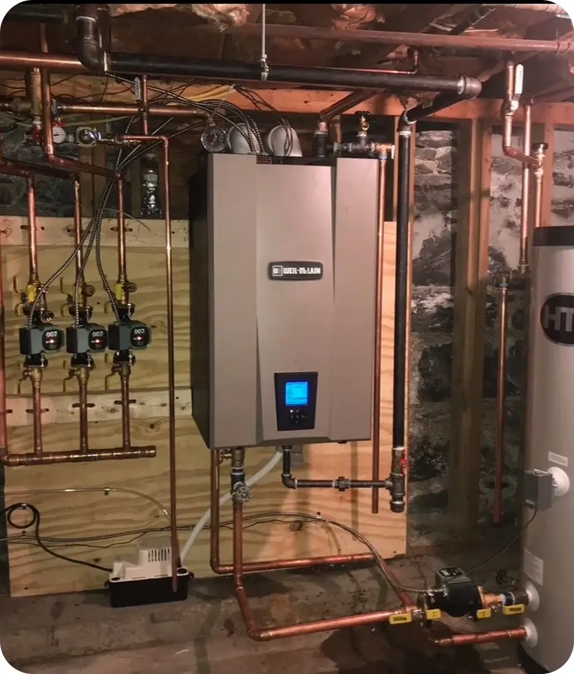 Golden HVAC technician servicing system